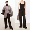 DestacadoYuran 26 Nueva Colección de Principios de Otoño: Pantalones Casuales de Lana Suaves y Amigables con la Piel, Cintura Elástica, Pierna Ancha, Largo hasta el Suelo