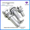 Parafuso galvanizado por imersão a quente fotovoltaico especial 8.8 parafuso hexagonal externo galvanizado por imersão a quente de alta resistência parafuso galvanizado por imersão a quente