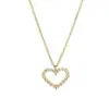 Nuevo Collar Coreano Colorido con Corazón de Diamantes Completos para Mujer, Lujo Ligero, Moderno, Dulce, Versátil, Incrustado de Diamantes, Colgante Hueco Super Brillante