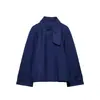 ZA comercio exterior transfronterizo artículo popular de ropa para mujer 2026 otoño nuevo moda europea y americana doble uso color liso gabardina corta