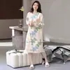 2026 Novo Pijama de Algodão Puro para Primavera e Outono para Mulheres, Manga Longa, Gola Redonda, Roupa de Casa Estilo Europeu e Americano, Pode Ser Usado Fora, Vestido de Manga Longa