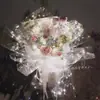 Papel de regalo luminoso creativo empaque de ramo de linterna pequeña Gipsófila romántico led transparente impermeable celofán con luz