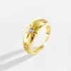 Moda Europea y Americana Estrella de Ocho Puntas Abierta Ajustable Anillo para Mujer Incrustado con Circonita Moda Versátil Elegante Diseño de Tendencia