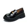 Nuevos Mocasines Retro Estilo Británico Primavera 2026 para Mujer Punta Redonda Tacón Grueso Suela Gruesa Versátiles Sin Cordones Zapatos Planos Pequeños de Piel
