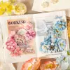 Dia Lindo Série Flor de Veludo Pacote de Adesivos de Simulação Tema Floral Material de Flor 30 Folhas em 6 Designs