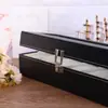 Caja de reloj rectangular de 6 compartimentos entrega en una sola pieza caja de almacenamiento de relojes de cuero pu caja de reloj de madera caja de reloj