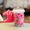 Capa de copo para o Dia dos Namorados, balão de folha de alumínio para pulso, balão decorativo moderno para bebida de milk tea, acessório de atmosfera para confissão do Dia dos Namorados Chinês
