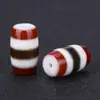 Ágata Natural Cuentas Dzi de Tres Ojos Negras y Blancas Diente de Tigre Cuentas Cilíndricas Collar Pulsera DIY Cuentas Espaciadoras Joyería Estilo Tíbet Accesorios Venta al por Mayor