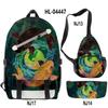 Estação Independente da Amazon Novo Produto Conjunto de Bolsa de Carpa Mochila com Zíper Inclinado + Bolsa de Ombro + Estojo