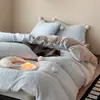 Conjunto de Roupa de Cama de Quatro Peças Bordado em Gaze Dupla 100% Algodão para Primavera e Verão