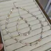 Conjunto de Collar de Perlas de Agua Dulce Natural Estilo Barroco Zhuji para Mujer Diseño de Nicho Pulsera de Espiga de Trigo Tricolor de Verano para Mujer