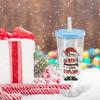 Taza de Plástico Navideña de 24 oz Taza Tapa Bola de Nieve a Prueba de Fugas Taza para Té de Leche Taza con Popote Doble Capa Venta al por Mayor con Tapa Edición Limitada Navideña