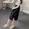 Falda Negra de Media Longitud para Mujer Verano Falda Larga Nuevo Estilo Primavera y Otoño 2026 Adelgazante Cubre Caderas Cintura Alta Abertura Bodycon Falda Corta de Corte A
