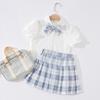 Saia de Uniforme JK Conjunto Genuíno Conjunto Completo de Roupas de Verão para Melhor Amiga Estilo Preppy Infantil Uniforme de Aula Saia de Verão Meninas de 10 Anos Saia