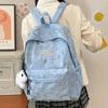Mochila Escolar para Estudiantes de Secundaria y Preparatoria Transfronteriza, Nueva Moda, Textil para Vestir, Estilo Japonés, Mochila de Color Sólido, Ligera, de Gran Capacidad