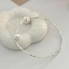 Collar de perlas de plata rota para mujer, ligero, de lujo, elegante, con un collar brillante y personalizado de celebridades de Internet.