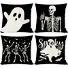 Funda de almohada de Halloween más vendida transfronteriza con estampado de calabaza y fantasma, cojín para sofá, cojín para cabecera, cojín decorativo navideño