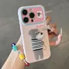Funda de teléfono divertida con temática de cachorro para Apple 17 Pro Max, iPhone 16 y Huawei, con una carcasa suave y una ventana en forma de corazón