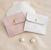 Bolsa de Almacenamiento para Joyería de Pulsera de Cuero PU de Alta Gama Hecha a Medida de Fábrica, Bolsita Pequeña con Broche, Bolsa de Embalaje para Joyería