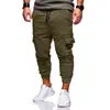 Pantalones Deportivos Casuales de Moda para Hombre con Cordón Elástico y Múltiples Bolsillos