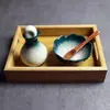 Cuenco para Aceite Esencial Plato de Cerámica para Aceite Esencial Decoración de Cama de Belleza Película de Mesa Ajuste Cuenco Olla de Aceite Esencial Set de Ajuste para Salón de Belleza Spa