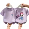 2026 Camisetas de Algodón Puro de Manga Corta para Niñas Kidsren Tallas Mediana y Grande Camisetas de Manga Corta Cuello Redondo Ropa de Verano para Niñas