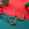 Amazon Transfronterizo Nuevos Adornos de Navidad Creativos Exagerados Color Mixto Collar de Campana Pulsera Pendientes Conjunto Venta al por Mayor