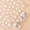 Redanco5D Embutido Popular Adesivos para Nail Art Flor Branca Adesivos 3D para Unhas Acessórios para Diário Dr1613
