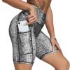 Moda Europea y Americana para Mujer Estampado de Leopardo Talla Grande Bolsillo Ajustado Cadera Deportes Yoga Pantalones Leggings XY6645
