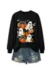 Amazon eBay estación independiente moda divertida versátil mujer fantasma calabaza murciélago lazo sudadera transfronterizo