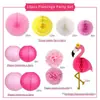 Decoración Creativa para Fiesta Luau de Verano en la Playa Flamenco Bola de Panal Flamenco Tridimensional Bola de Panal Flor de Abanico de Papel
