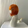 Peruca Transfronteiriça para Mulheres com Cabelo Curto Liso, Cabeça Bobo, Cabelo Curto Moderno Coreano na Altura dos Ombros, Touca de Fibra Química para Mulheres, Fabricante com Forte Capacidade de Fornecimento