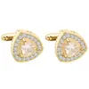 AliExpress Amazon Novos Botões de Punho Redondos de Cristal Diamantado Exquisitos Zircônia Francesa Botões de Punho de Camisa