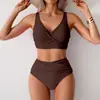 Bikini conservador nuevo europeo y americano para mujer 2026, traje de baño de exportación de Amazon, conjunto sexy de dos piezas