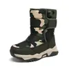 Botas de Neve Infantis 2026 Estilo Novo de Inverno Mais Veludo Quente Crianças Médias e Grandes Sapatos de Algodão Botas de Cano Alto Camufladas Venda Quente Transfronteiriça