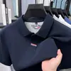 2025 Moda Casual Elegante para Hombres de Mediana Edad Camiseta de Manga Corta de Color Sólido a la Moda Camisa Polo Venta al por Mayor Dropshipping