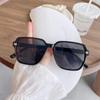 Gafas de Sol con Montura Negra Estilo Europeo y Americano para Mujer Cara Redonda Populares en Internet Mismo Estilo que en Fotografía Callejera Gafas de Sol para Hombre Protección Ultravioleta Gafas de Sol Trendy para Playa