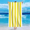 Toalha de Praia de Veludo Unilateral para Comércio Exterior, Toalha de Banho de Praia de Microfibra, Toalha Personalizada com Padrão Listrado, Toalha de Banho para Praia de Verão