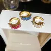 Pinza para Oreja Cuadrada de Circonita Electrochapada en Oro Real de 18K, Simple y de Moda, Pinza para Hélice Auricular sin Perforación, Pendientes de Lujo Ligero y de Gama Alta para Mujer