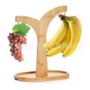 Colgador de Plátanos Árbol Casual Creativo de Madera para Encimera de Sala de Estar Estante de Adornos de Frutas Gancho de Acero Inoxidable Cocina