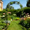 Arcada Enrejada de Hierro para Flores Trepadoras de Patio Arco de Arte en Hierro Jardín Soporte para Flores Frescas al Aire Libre Trepadora de Rosas Enrejada para Uvas Arco Trepador