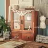 Gabinete de Caja Ciega de Enlace Personalizado Caja de Almacenamiento de Escritorio de Taza de Madera Estante de Almacenamiento de Escritorio de Gran Capacidad para Cosméticos Tipo Cajón
