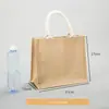 Fornecimento direto da fábrica spot silkscreen transferência térmica logotipo saco de linho revestido à prova d'água saco núcleo lidar com bolsa de pano de juta