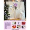 Decoração de Noivado de Hotel Simples e Elegante Parede de Fundo Cena de Alto Padrão Estilo Ins Coreano Casamento Cortinas de Flores Artificiais