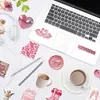 50 pegatinas rosas de poema de amor de chicas de dibujos animados para decorar diarios, fundas de teléfono DIY y guitarras; pegatinas impermeables