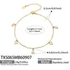 Cadena de collar con colgante de circonita cúbica en forma de lágrima inspirada en la dopamina, superventas europea y americana, conjunto de pulsera y tobillera de joyería minimalista y versátil para mujer