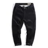 Outono e Inverno Veludo Cotelê Grosso Marca da Moda Quente Masculino Slim Reto Veludo Cotelê Calça Casual Estilo Hong Kong Listrado Veludo Cotelê Calça de Trabalho