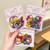Elásticos de Cabelo Infantis Estilo Coreano Cordões de Cabelo com Laço para Bebê Cordões de Cabelo de Princesa para Menina Prender o Cabelo Sem Danificar o Cabelo Elásticos Pequenos de Cereja