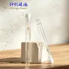 Frasco de tubo de ensayo de vidrio transparente redondo de 2 ml con tapón de cola de caballo, frasco gotero para perfume, frasco de muestra portátil para aceites esenciales