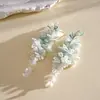 Pendientes de gancho de resina con forma de hoja ovalada y pluma, transfronterizos europeos y americanos, pendientes frescos y sencillos de verano, pendientes de diseño nicho para mujer